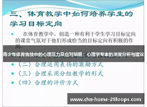 青少年体育竞技中的心理压力及应对策略：心理学专家的深度分析与建议